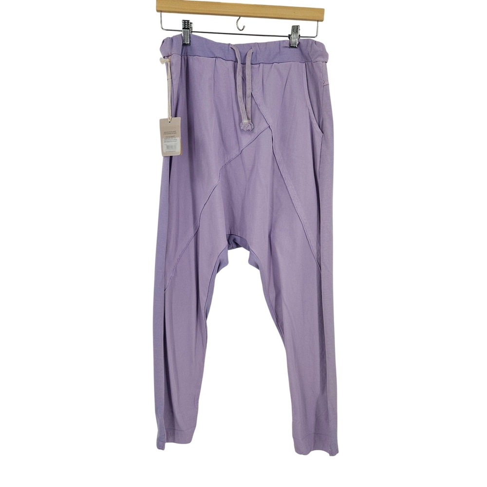Marta Du Chateau Drop Crotch Harem Pants Purple Drawstring Lagenlook NWT Sz L/XL